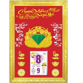 Lịch 2025 - bìa khung nhựa bồi vải nhung cao cấp - bìa lịch khung phù điêu treo tường - lịch bloc 2025
