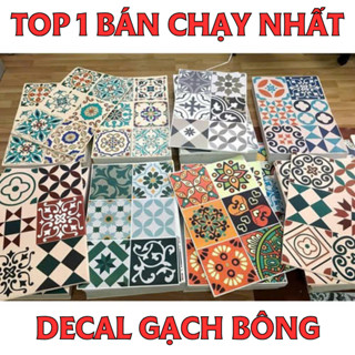 Decal dán Bếp Miếng dán tường, nhà tắm họa tiết Gạch Bông khổ 40x60cm - Trang trí Cửa kính, Gạch men