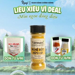 Nghệ Bột Farmers' Organic Vipep Hũ Thủy Tinh 40g - Gia vị Vipep