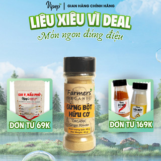 Gừng bột farmers' organic vipep hũ thủy tinh 40g - gia vị vipep