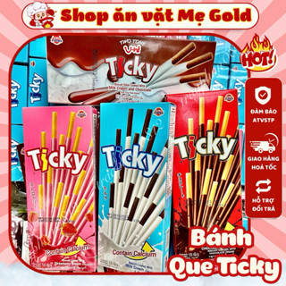 Bánh que Ticky Thái Lan, bánh quy que phủ kem các vị (hộp 18g, 6 que)