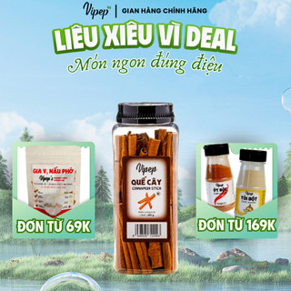 Quế Cây Tự Nhiên Vipep Hũ Nhựa 200g - Gia vị Vipep