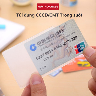 Combo 10 túi đựng thẻ atm, bọc thẻ atm, cccd, bằng lái xe, thẻ học sinh nhựa dẻo pvc chống trầy xước