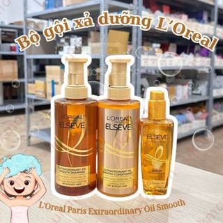 Bộ gội xả dưỡng tóc suôn mượt tóc cao cấp L'Oreal Paris Extraordinary Oil Smooth 440ml