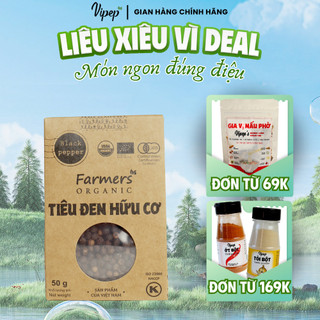 Tiêu Đen Hạt Farmers' Organic Vipep Túi Giấy 50g - Gia vị Vipep