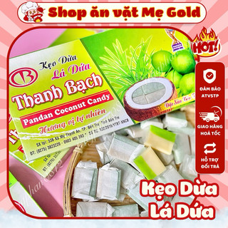 Kẹo dừa lá dứa, kẹo dừa Thanh Bạch đặc sản Bến Tre (hộp 48 miếng)