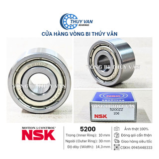Vòng bi bạc đạn cầu, tiếp xúc góc, đỡ, chặn, 2 dãy, 2 hàng bi 5200 5201 5202 5203 5204 5205 5206 5207 5208 5209 hãng nsk