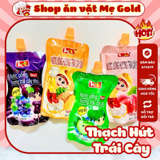Combo túi nước uống trái cây, thạch hút Thiên Long (túi 100ml nắp vặn)