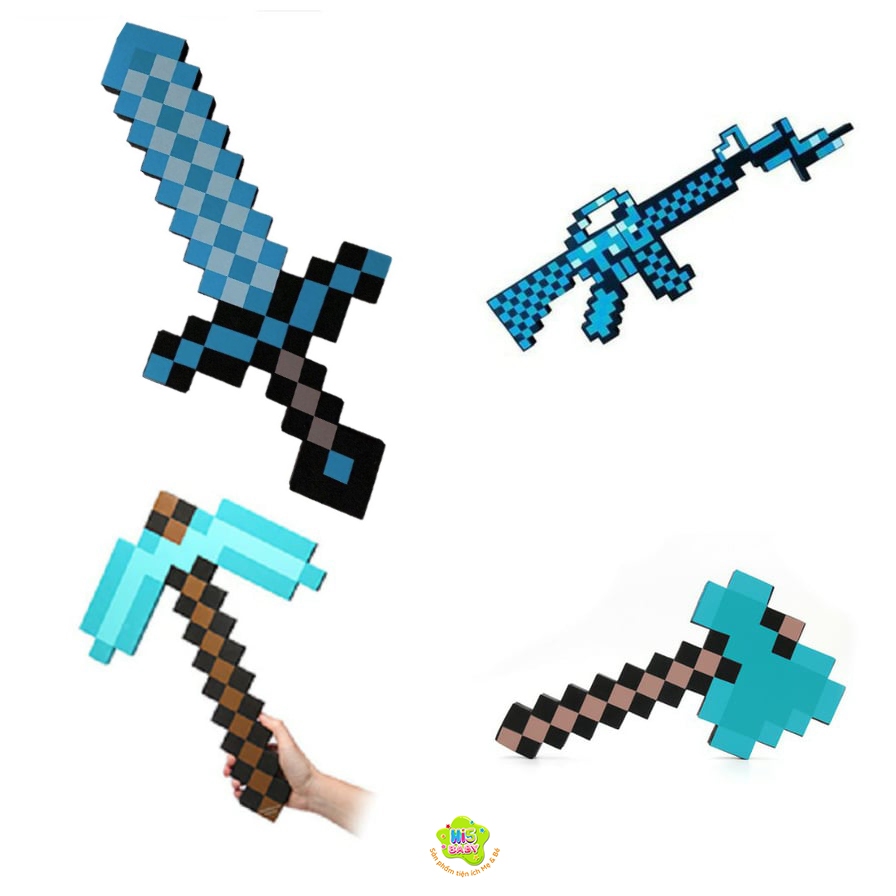 Combo Rìu Kiếm Cúp Súng Minecraft Đồ chơi