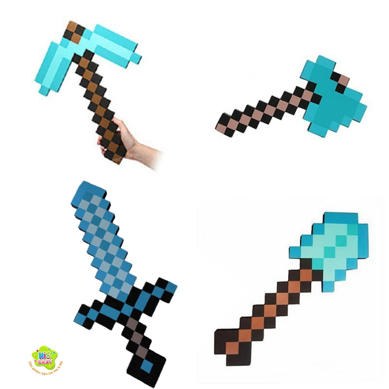 Combo Rìu Kiếm Cuốc Xẻng Minecraft Diamond Đồ chơi