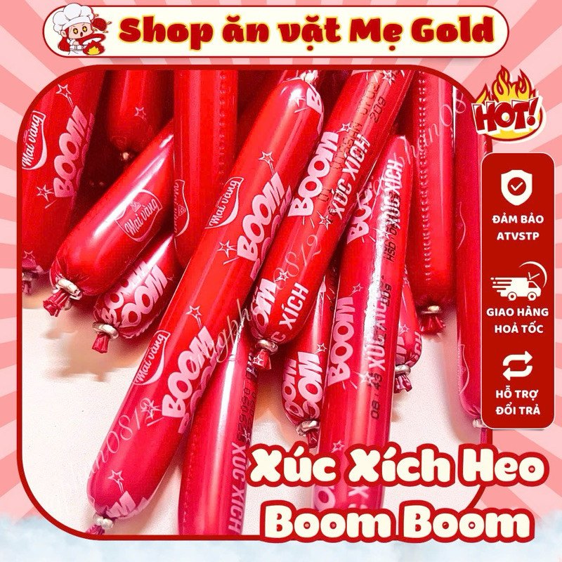 Combo xúc xích heo ăn liền Boom Boom Mai Vàng tiệt trùng (cây 20g)