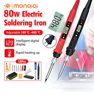  bộ 15 món Mỏ hàn thiếc điều chỉnh nhiệt độ máy hàn chì mini mỏ hàn 80w 220v và phụ kiện hàn thiếc hàn bộ mũi hàn 