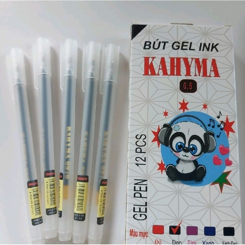 Combo 10c Bút A gel Kahyma KH 100 đen + xanh tặng 2 bút