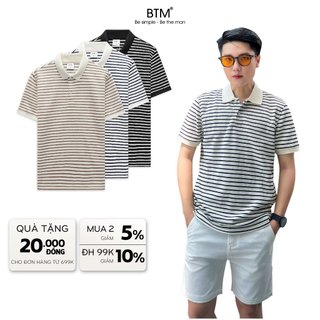 Áo polo nam btm basic striped shirt - form slimfit mã 8.563
