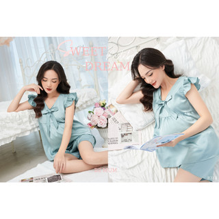 Bộ bầu thiết kế Bộ sooc lụa cổ đính nơ B314 B2MUM
