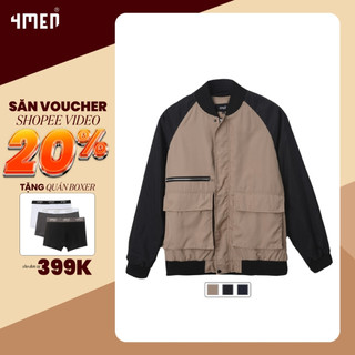 Áo khoác dù nam 4MEN AK026 vải bền đẹp, may 2 lớp dày dặn, chống nắng, phối màu đẹp trẻ trung, khóa kéo, nhiều túi