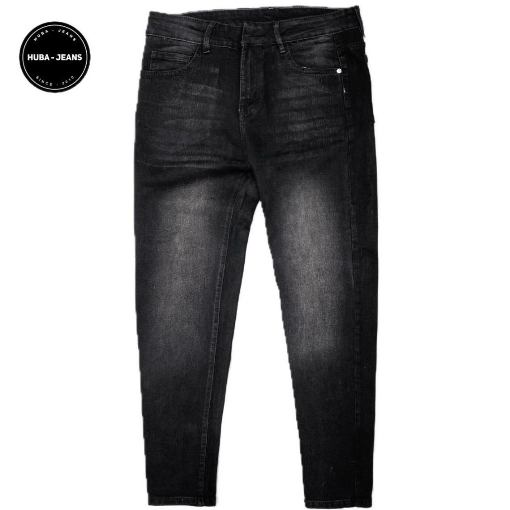 Quần jeans Nam đen wash cao cấp HUBA-JEANS Menswear Pants Denim form slimfit tôn dáng