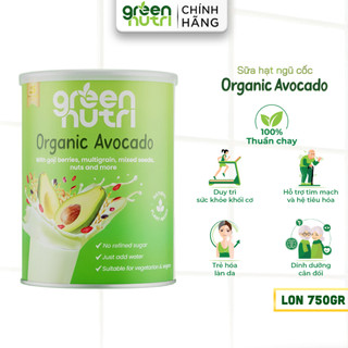 Sữa hạt ngũ cốc vị bơ - organic avocado green nutri dạng lon 750gr