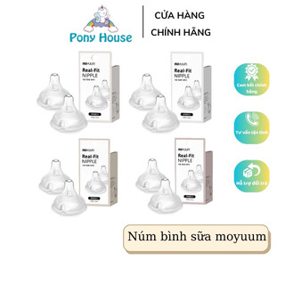 Núm ty bình sữa Moyuum chính hãng ( Thay được vào Pigeon, Lanshions, MotherK, Avent...)