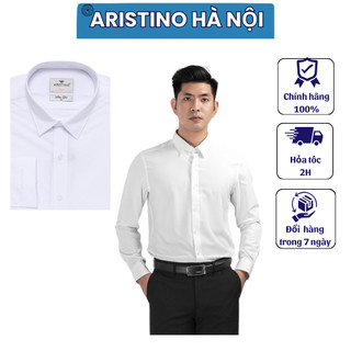 Áo sơ mi ARISTINO dài tay TRẮNG TRƠN dáng ôm ALS18808