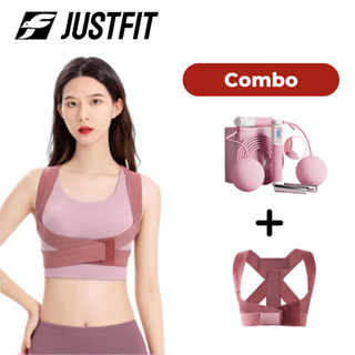 Combo dây nhảy không dây đếm số và đai bảo vệ vòng 1 JUSTFIT chống gù lưng khi tập thể dục