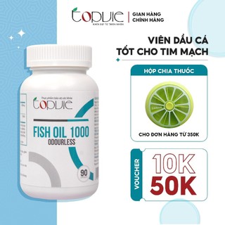 Dầu cá omega 3 bổ mắt tốt cho tim mạch topvie fishoil 1000 odourless lọ 30 viên