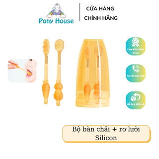 Set Rơ Lưỡi + Bàn Chải Silicon Siêu Mềm An Toàn12000 Cho Bé 0-18 THÁNG