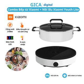 Bếp từ đơn Xiaomi Youth Lite DCL002CM, 9 Mức Nhiệt, Công Suất 2100W, Kèm Nồi Lẩu 1/2 Ngăn, Tiết kiệm điện, BH 24 Tháng