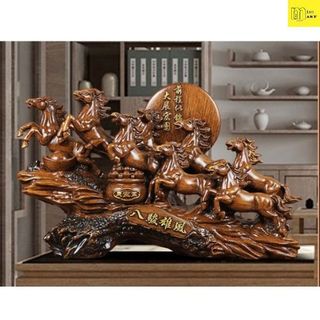 Tượng bát mã truy phong, mã đáo thành công, quà tặng tân gia khai trương, tượng phong thủy