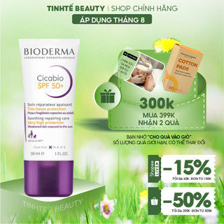 Kem phục hồi da tổn thương và hạn chế tăng sắc tố sau vết thương Bioderma Cicabio Creme Spf 50+ 30ml