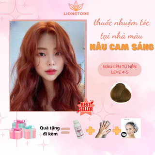 Thuốc nhuộm tóc màu NÂU CAM SÁNG kem nhuộm tóc nam nữ tại nhà LIONSTORE