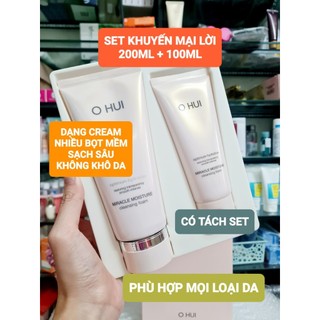 Bộ sữa rửa mặt cấp ẩm Ohui hồng 200ml và 100ml sạch sâu, không khô da (Date 2027)