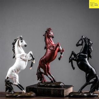 Tượng ngựa trang trí, decor phòng khách, kệ, tủ, bàn làm việc