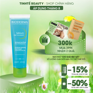 Gel rửa mặt tạo bọt da dầu hỗn hợp Bioderma Sebium Gel Moussant - 45ml
