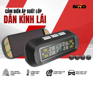 Cảm biến áp suất lốp ô tô xe hơi van gắn ngoài, Pin sạc năng lượng mặt trời, màn hình LCD, BH 12T