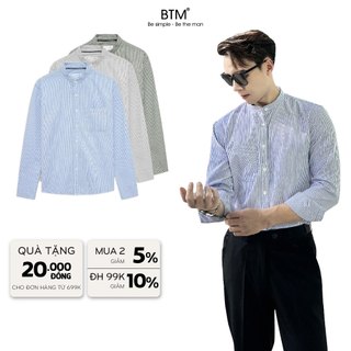 Áo Sơ Mi Nam Dài Tay BTM Oxfort Mandarin Shirt - Vải oxfort -  Form Slimfit Mã 1.81