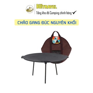 Chảo gang nướng dã ngoại cỡ lớn- Chảo gang du lịch 3 chân kèm túi đựng-