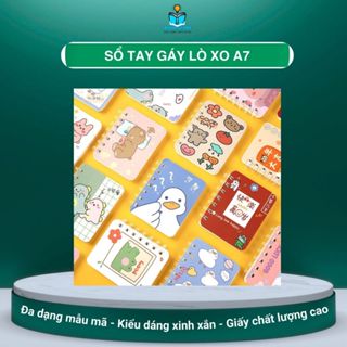 Sổ tay sổ ghi chú gáy lò xo A7 nhiều mẫu cute dễ thương