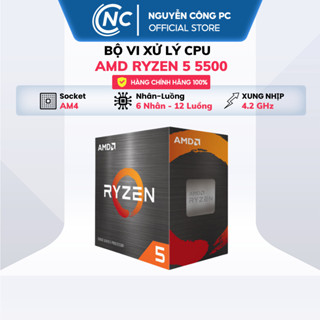 CPU AMD Ryzen 5 5500 (3,6 GHz Boost 4,2 GHz | 6 Cores / 12 Threads | 16 MB Cache| PCIe 3.0) - Hàng chính hãng BH 36 Táng