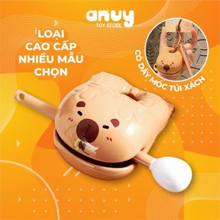 Đồ chơi gõ mõ nhiều màu capybara Shiba gấu trúc, có thể gắn ba lô túi xách