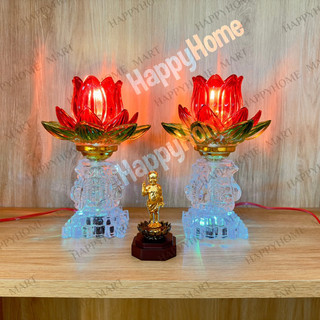 ĐÈN THỜ THUỶ TINH thân pha lê 20cm