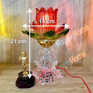 ĐÈN THỜ THUỶ TINH thân pha lê 20cm