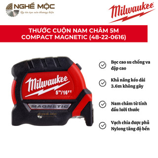 Thước cuộn 5m milwaukee 48-22-0616 có nam châm