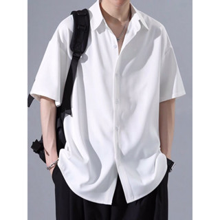 Áo sơ mi nam tay ngắn màu trắng kem, thích hợp đi học, tiệc và văn phòng