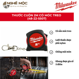 Thước cuộn 2m milwaukee 48-22-5507 dài 2m có móc treo