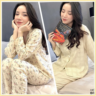 BỘ PIJAMA NỮ MẶC NHÀ DÀI TAY - Đồ Mặc Nhà, Sau Sinh Thu Đông Chất Đũi Lạnh, Đũi Hàn Mềm Thoáng Mát Nhiều Họa Tiết