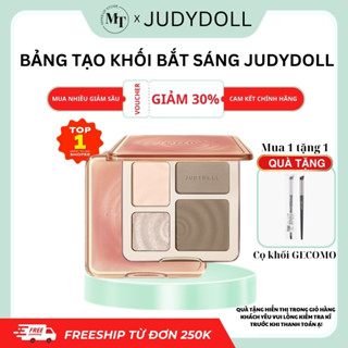 Bảng Tạo Khối Và Bắt Sáng JUDYDOLL Có Nhũ Highlight 4 Ô Phấn Siêu Mịn Và Bên Màu | MT MAKEUP STORE