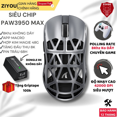 Chuột Không Dây Ziyou Attack Shark R2 - Siêu Nhẹ, Chip PAW3950MAX Cao Cấp, App Macro Polling Rate 8K
