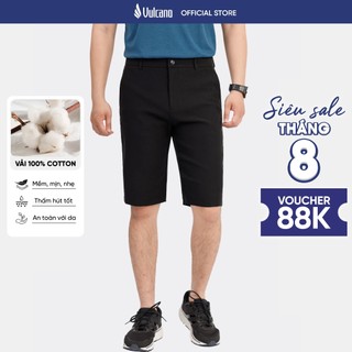 Quần short nam Vulcano cotton cao cấp co giãn thoải mái, phom slimfit trẻ trung 3003