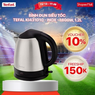 [Mã ELBSJBP07 giảm 12% đơn 500K] Bình đun siêu tốc Tefal KI431D10 - inox - 1800W, 1.2L